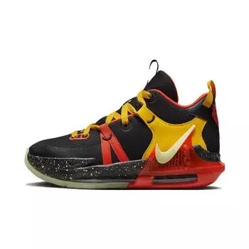 Детские кроссовки Nike LeBron Witness 7 GS Черный Ярко-малиновый С крапинками Университетский-золотой Едва-вольт DQ8650-001 38