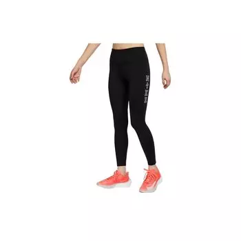 Nike Леггинсы женские Dri-FIT Epic Fast с принтом букв средней посадки, черные DQ6331-011 S
