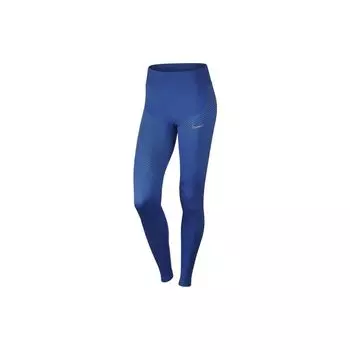 Nike Леггинсы женские с логотипом, однотонные, синие 831129-478 M