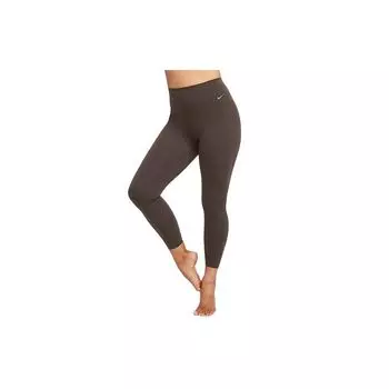 Nike Леггинсы женские спортивные облегающие, укороченные, с высокой талией, однотонные, серии Zenvy, коричневые, DQ6016-237 S