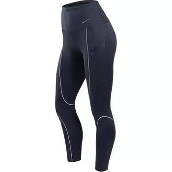 Nike Леггинсы женские спортивные серии Go Dri-Fit с логотипом, быстросохнущие, с высокой талией, обтягивающие, женские, черные FZ0006-010 S