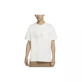 Nike Свободный круглый вырез с узором в виде буквы, короткий рукав, футболка для мужчин, белая DO1930-133 M