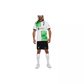 Nike Liverpool 23/24 Season Away Fan Edition Футбольная рубашка с короткими рукавами и вышитой мозаикой в стиле пэчворк, мужские топы белого цвета DX2690-101 XXL
