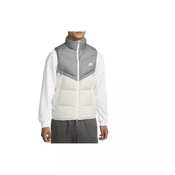 Nike Logo Print Повседневный спортивный жилет на молнии с воротником-стойкой Мужская верхняя одежда Серый DV1136-084 M