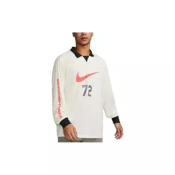 Nike Logo Вышитый воротник свитер-пуловер мужские топы белый DX0048-030 S