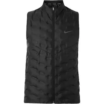 Nike Логотип воротник стойка молния без рукавов жилет мужской жилет черный FB7542-010 XL