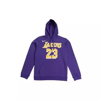 Nike Los Angeles Lakers LeBron James Баскетбольный спортивный флисовый пуловер с капюшоном Мужские топы Фиолетовый AV0401-504 L