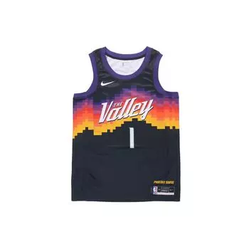 Nike Майка-майка NBA Retro Jersey - Booker No. 1 Мужские топы Fan Edition черного цвета CN1773-013 XL