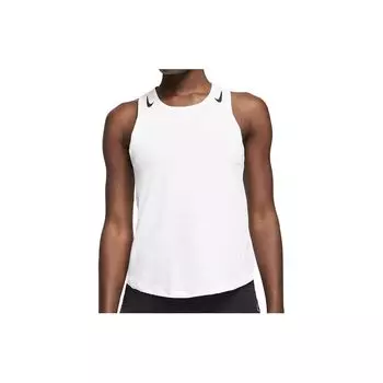 Nike Майка с круглым вырезом и логотипом, однотонная, женская, белая CJ2370-100 XL