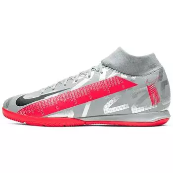 Nike Mercurial Superfly 7 Academy IC Metallic Grey Crimson Мужские кроссовки Silver Metallic-Bomber-Grey Particle-Grey AT7975-906