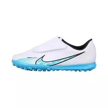 Nike Mercurial Vapor 15 Jr. Футбольные бутсы Club TF Kids с круглым носком и застежкой-липучкой, детские кроссовки, синие и белые, DJ5966-146 27