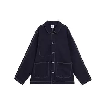 Nike Минималистичный брендовый маленький вышитый логотип удобная спортивная поло повседневная куртка мужские куртки темно-синие FN0357-451 L