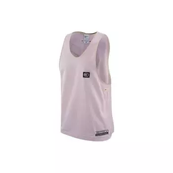 Nike Мужская баскетбольная майка без рукавов с принтом логотипа Dri-Fit, цветные блоки, быстросохнущая сетка с круглым вырезом, жемчужно-розового цвета DX0334-664 XXXL
