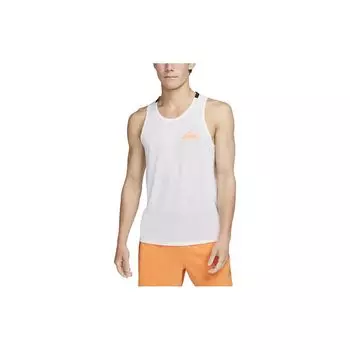 Nike Мужская майка для бега Trail Solar Chase Dri-Fit с логотипом белого цвета DX0858-100 XL
