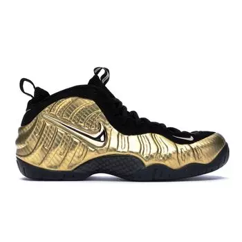 Nike Мужские кроссовки Air Foamposite Pro Metallic Gold черно-черно-белые 624041-701 42.5