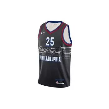Nike NBA 20-21 Simmons 76ers #25 влагоотводящая спортивная майка мужская черная CN1771-015 S