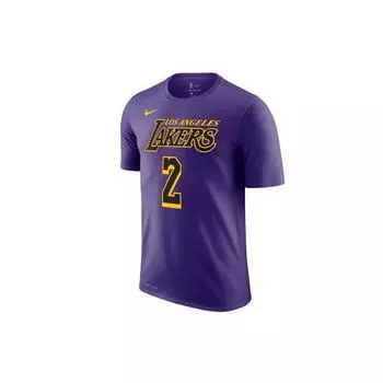 Nike NBA Lakers City Edition Лонзо Болл №. 2 мужские футболки с короткими рукавами, фиолетовые AO0897-547 XXXL