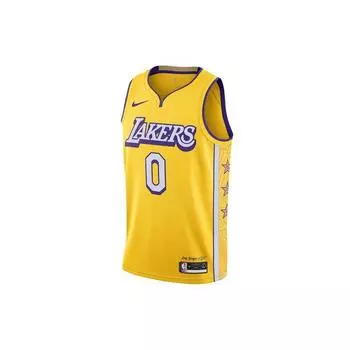 Nike NBA Lakers Kyle Kuzma No.0 быстросохнущая баскетбольная майка без рукавов мужская желтая AV4646-728 XXL