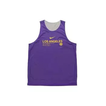 Nike NBA Los Angeles Lakers двусторонний дышащий свободный баскетбольный жилет мужской топ серый фиолетовый CN0717-504 L