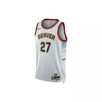 Nike Баскетбольная майка NBA Quick-Dry Printed City Edition, жилет SW Fan Version 2022-23, сезон, Nuggets Murray 27, унисекс, светло-серый DO9591-043 L