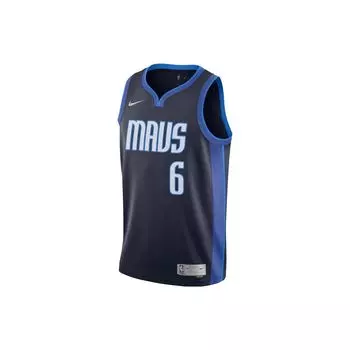 Nike Баскетбольная майка NBA Retro SW Fan Edition Reward Edition Dallas Mavericks Porzingis Jersey 6 Men Jersey Black CW6806-420 XL