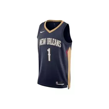 Баскетбольная майка Nike NBA с круглым вырезом, версия для болельщиков 2022-2023, № Зайона Уильямсона. 1 топ унисекс темно-синий DN2014-419 M