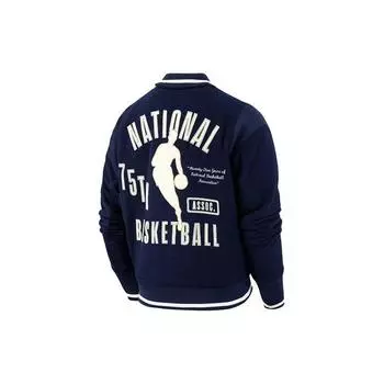 Nike NBA Team 31 Courtside вышитый логотип баскетбольная спортивная теплая хлопковая куртка мужская куртка темно-синего цвета DB1228-419 S