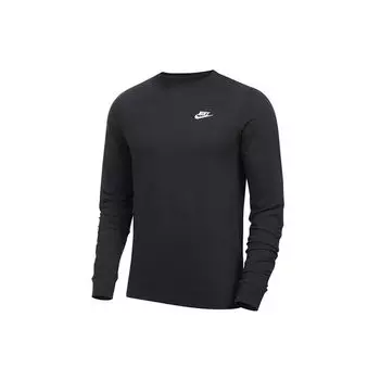 Nike Nsw Club Повседневный спортивный пуловер с круглым вырезом и длинными рукавами, мужские топы, черный AR5193-010 XL