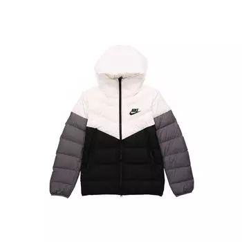 Nike NSW Down Fill Color-Block Повседневная спортивная куртка с капюшоном Мужская верхняя одежда Черный Белый CU0226-100 S
