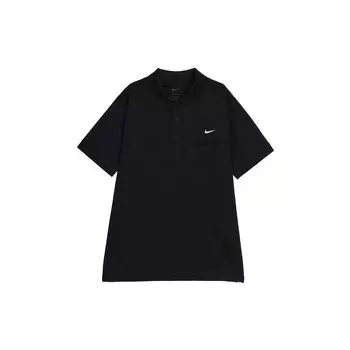 Nike Однотонная дышащая рубашка поло с коротким рукавом для мужчин, черные FB5297-010 L