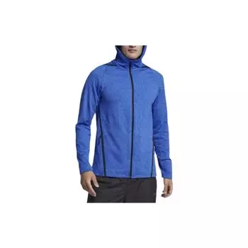 Nike Однотонная куртка на молнии с капюшоном и логотипом, мужская верхняя одежда, синяя 928031-439 M