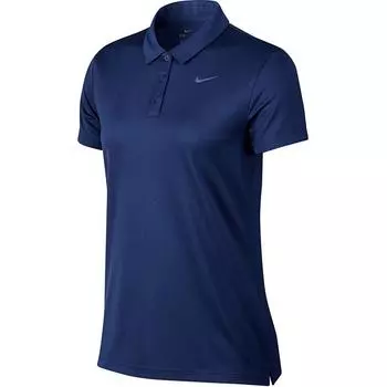 Nike Однотонная повседневная рубашка поло с коротким рукавом, женские топы, темно-синяя AJ5234-492 XS