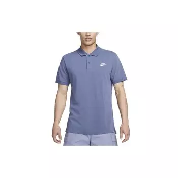 Nike Однотонная рубашка поло прямого кроя с логотипом и короткими рукавами, мужские топы, пастельно-синий CJ4457-491 XL