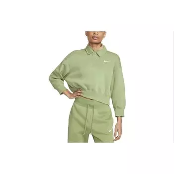 Nike Однотонная рубашка поло с длинным рукавом, женские топы Matcha DQ5868-334 XS