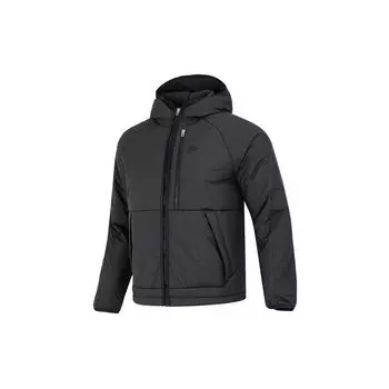 Nike однотонная спортивная повседневная теплая хлопковая куртка с капюшоном мужские куртки черные DD6858-011 S