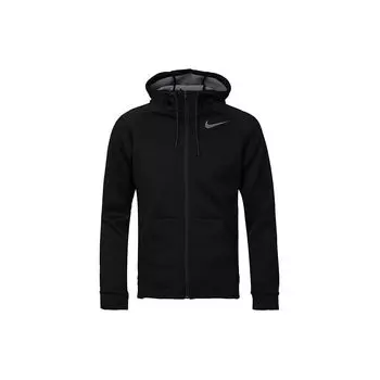 Nike Однотонная толстовка с капюшоном на молнии, мужская толстовка с капюшоном, черная 860512-010 S