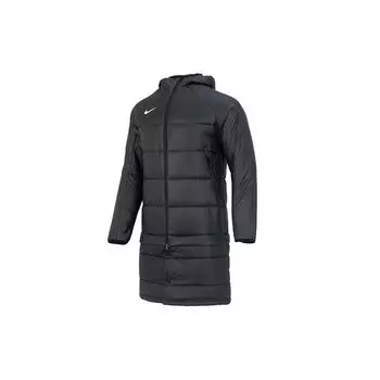 Nike Solid Color Sports Casual Long Hooded Cotton Coat Men Coats Black DJ6307-010 S