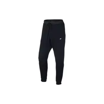 Nike Однотонные эластичные трикотажные спортивные штаны с манжетами, мужские, черные 805155-010 M