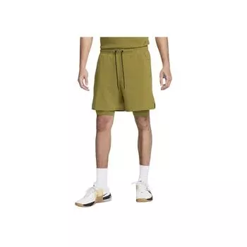 Nike Однотонные кружевные свободные повседневные шорты с пятью точками, мужские шорты цвета мохово-зеленый DV9334-307 S