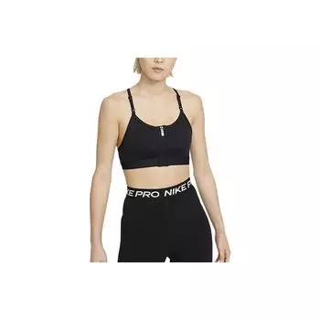 Nike Однотонный фиксированный спортивный бюстгальтер с двумя бретелями для тренировок, женское нижнее белье, черный DD1198-010 L