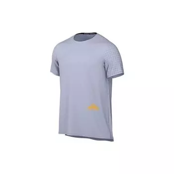 Nike однотонный клетчатый пуловер с круглым вырезом, дышащая футболка с короткими рукавами, мужские топы, синий DN4483-057 L