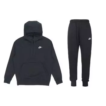 Nike Однотонный комплект с капюшоном и джоггерами на шнурке для мужчин, спортивная одежда, черный цвет BV2655-010+BV2672-010 S