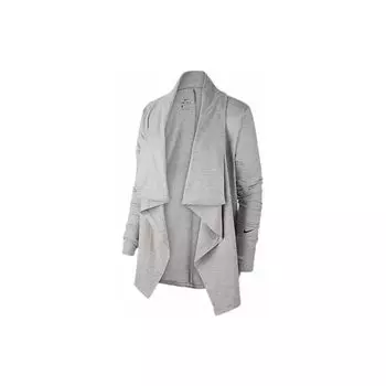 Nike однотонный принтованный повседневный кардиган с круглым вырезом и длинным рукавом футболка женская топы серый CD3211-059 XS