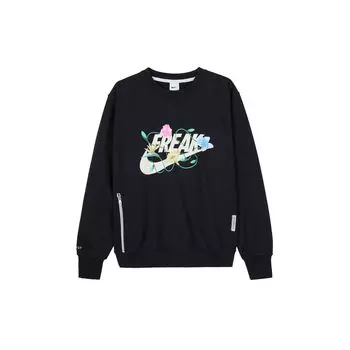 Nike Однотонный приталенный свитер с круглым вырезом и буквенным принтом, мужские топы, черный цвет FJ9558-010 M