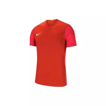 Nike Однотонный сплайсированный дизайн с логотипом и принтом, свитер с круглым вырезом, короткий рукав, футболка, мужские топы, красный цвет CW3101-657 S