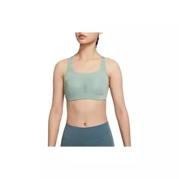 Nike Однотонный спортивный бюстгальтер с логотипом Y-Back, женское нижнее белье, зеленый AJ0844-357 S