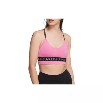 Nike Однотонный спортивный бюстгальтер с логотипом, женское нижнее белье, розовый BV3779-610 S