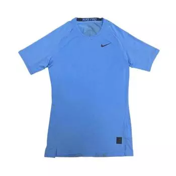 Nike Однотонный свитер с круглым вырезом для спорта, бега, фитнеса, мужские топы, небесно-голубой 863364-488 M