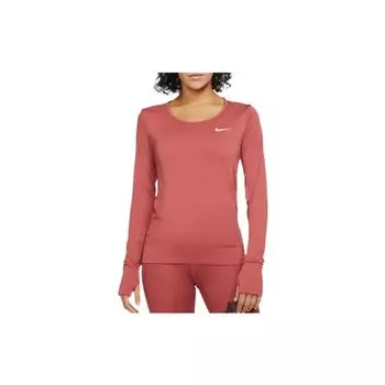 Nike Однотонный свитер с круглым вырезом и принтом логотипа, американская винтажная футболка с длинным рукавом Dopamine, женская футболка красного цвета BV3919-661 S