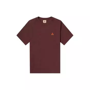 Nike Однотонный свитер с круглым вырезом, облегающий крой, короткий рукав, мужские топы, бордовый DC4081-643 L